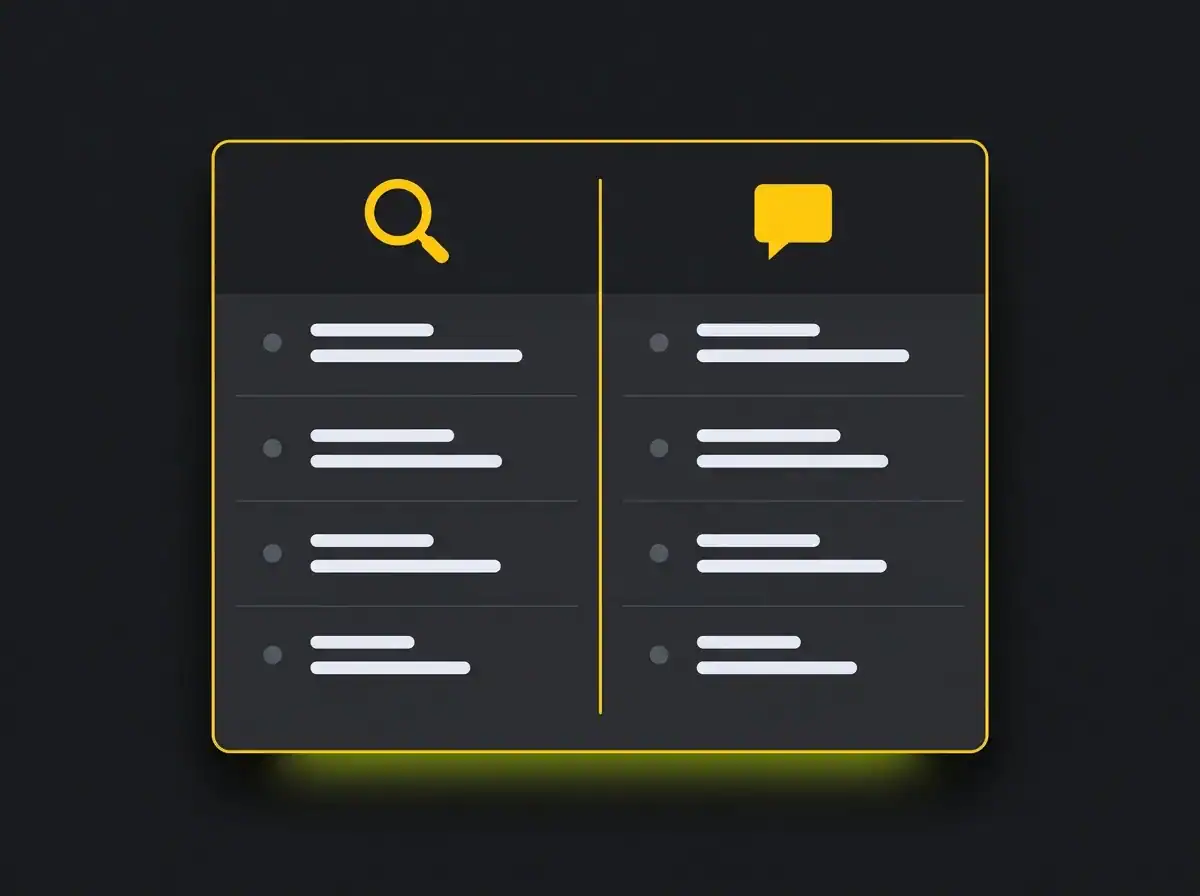 Two column comparison card showing SEO versus GEO at a glance