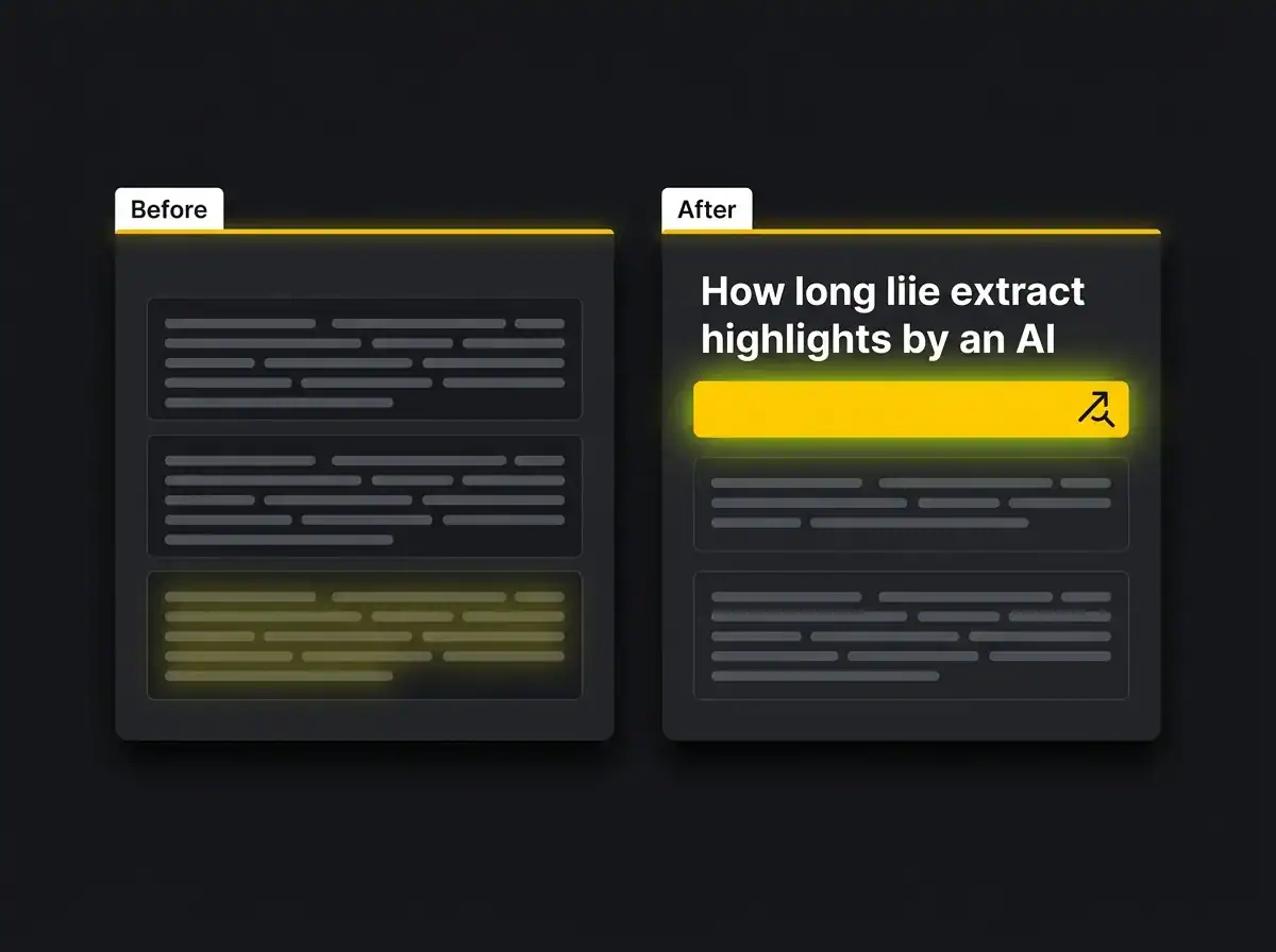 Side-by-side comparison of a vague paragraph opener versus a direct BLUF answer
