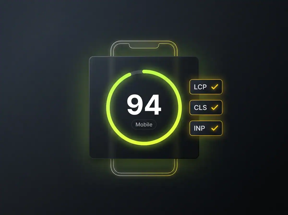 PageSpeed Insights displaying a high mobile performance score