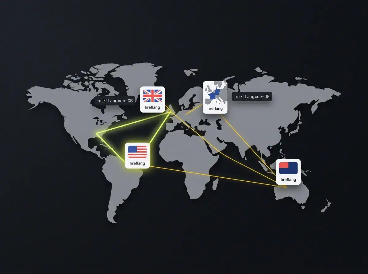 World map showing international network connections with flags and lines.