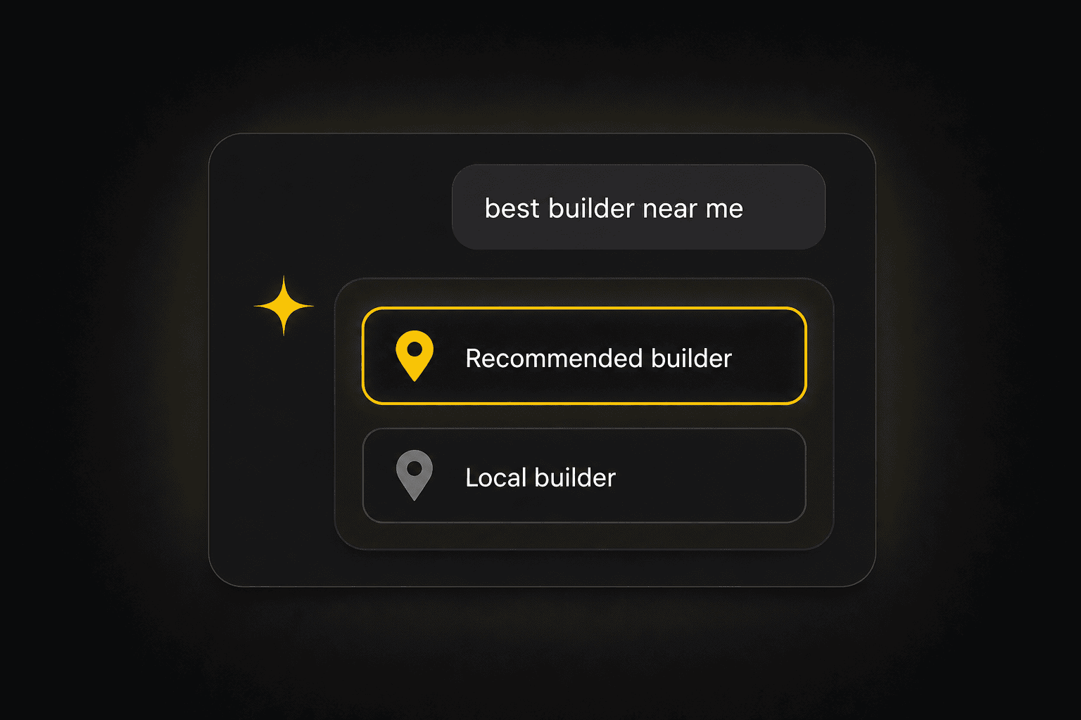 Recommended builder highlighted on mobile app screen for local services.