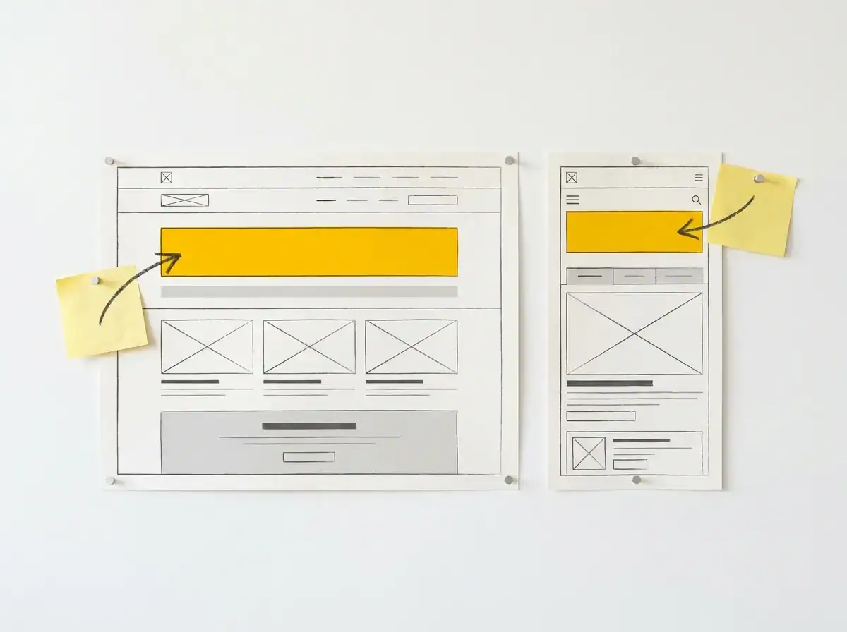 Wireframe sketches for Creative Tweed website on white background.