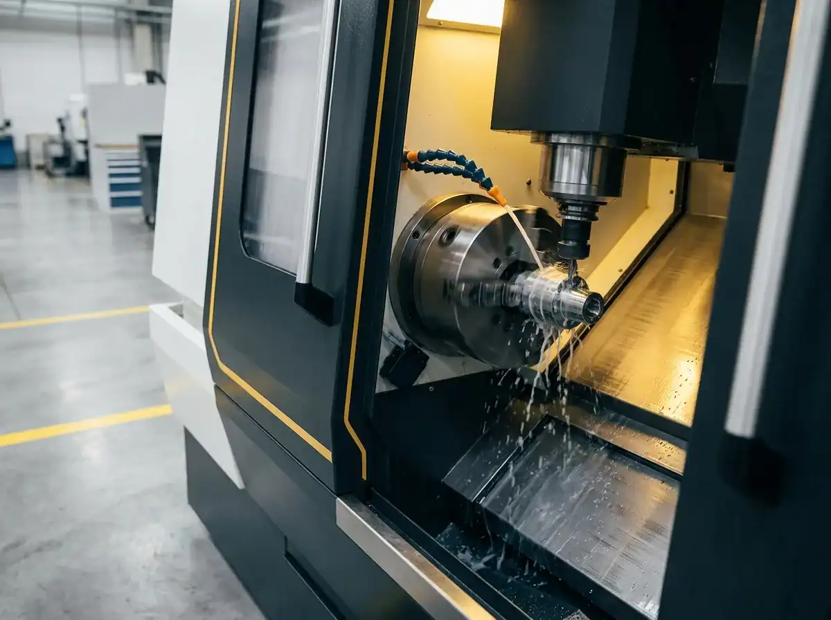 CNC machine in operation at Creative Tweed manufacturing facility.