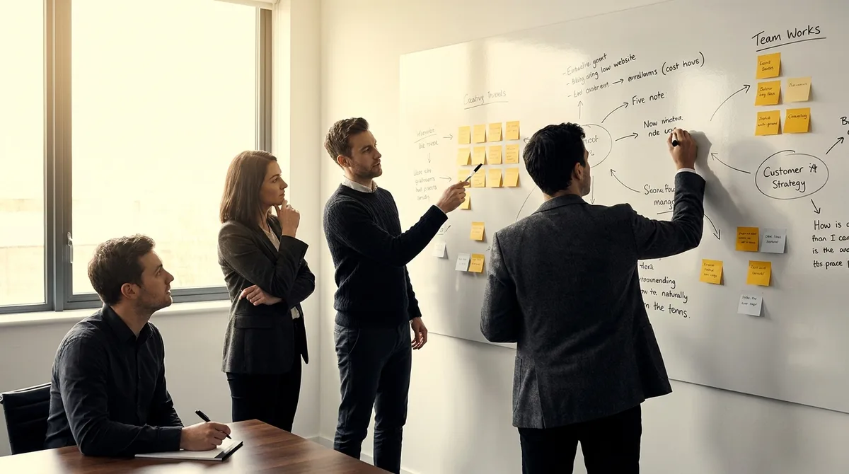 Brand identity prism workshop with UK SME founders and team in a collaborative session
