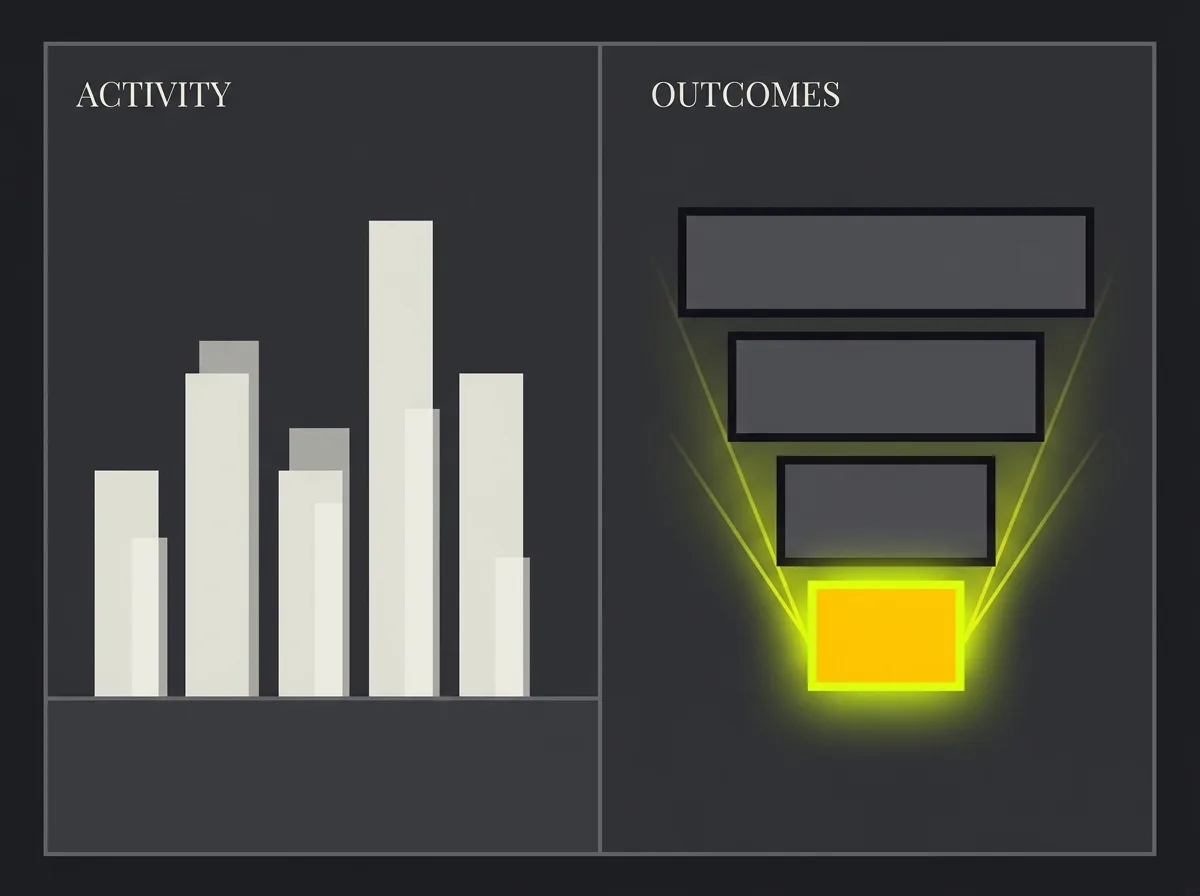 Side-by-side comparison of organic sessions versus organic conversions